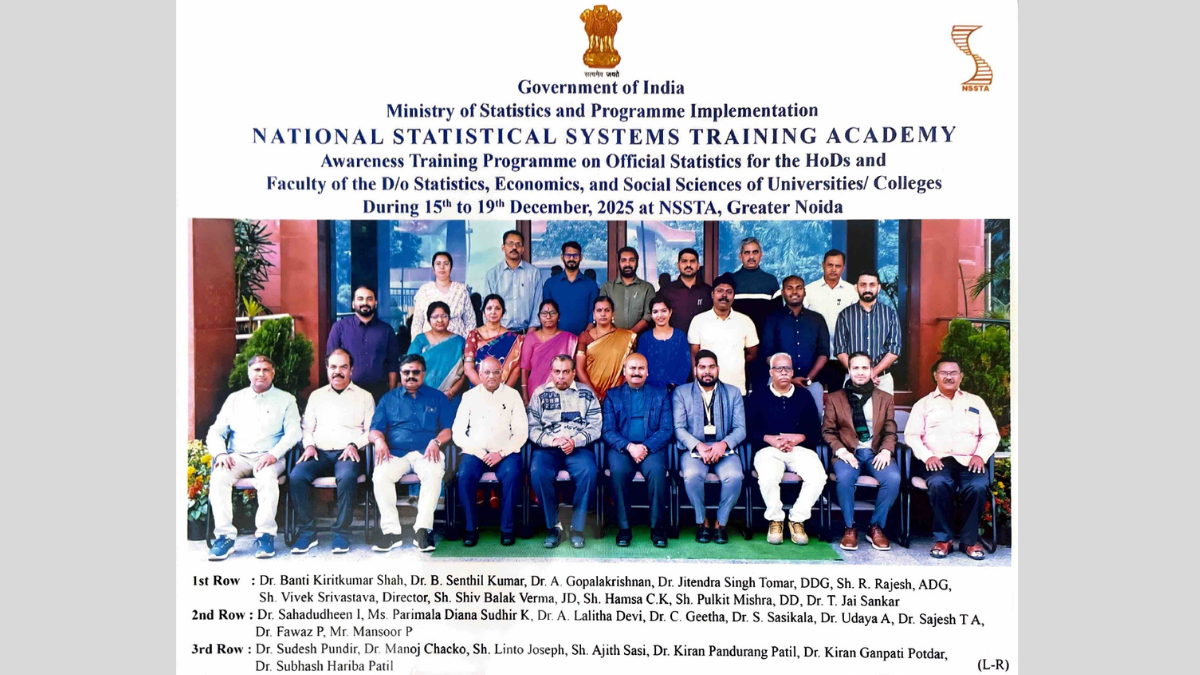 Sarvajanik University SCCCA Professor Completes ‘Official Statistics’ Training at NSSTA